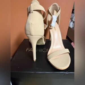 Fashion Nova Nude Strappy Heels